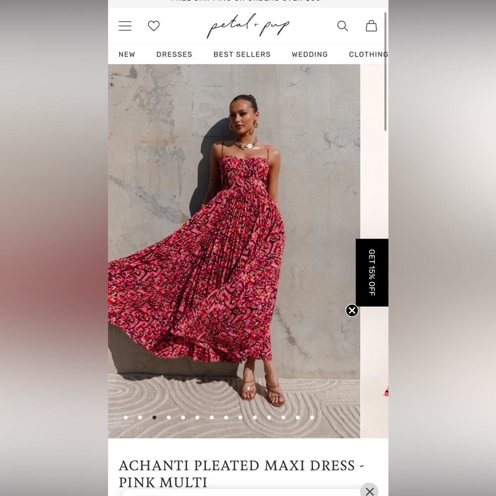 Petal & pup multi color pleated maxi